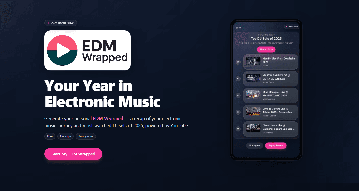 EDM Wrapped screenshot